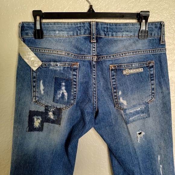 Just Cavalli Distressed patchwork Jeans sz 30 - Picture 3 of 11